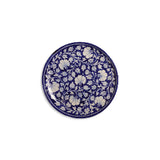 Hand Painted Quartz Stone Powder Blue and White Floral Pattern Blue Pottery Decor Plate | Decorative Plate | 10 Inch