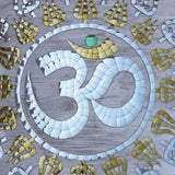 Handmade Om Thikri Glasswork | Gold and Silver Handcrafted Wall Art