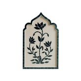 Handmad Floral Thikri Glasswork | Silver Handcrafted Wall Art