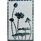 Handmad Floral Thikri Glasswork | Silver Handcrafted Wall Art