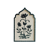 Handmad Floral Thikri Glasswork | Silver Handcrafted Wall Art