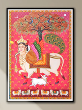Handmade Mystical Cow Goddess Pichwai Painting