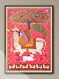 Handmade Mystical Cow Goddess Pichwai Painting