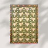 Sacred Companions: Krishna with Cows and Calves in a Lotus Sanctuary