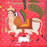 Handmade Mystical Cow Goddess Pichwai Painting