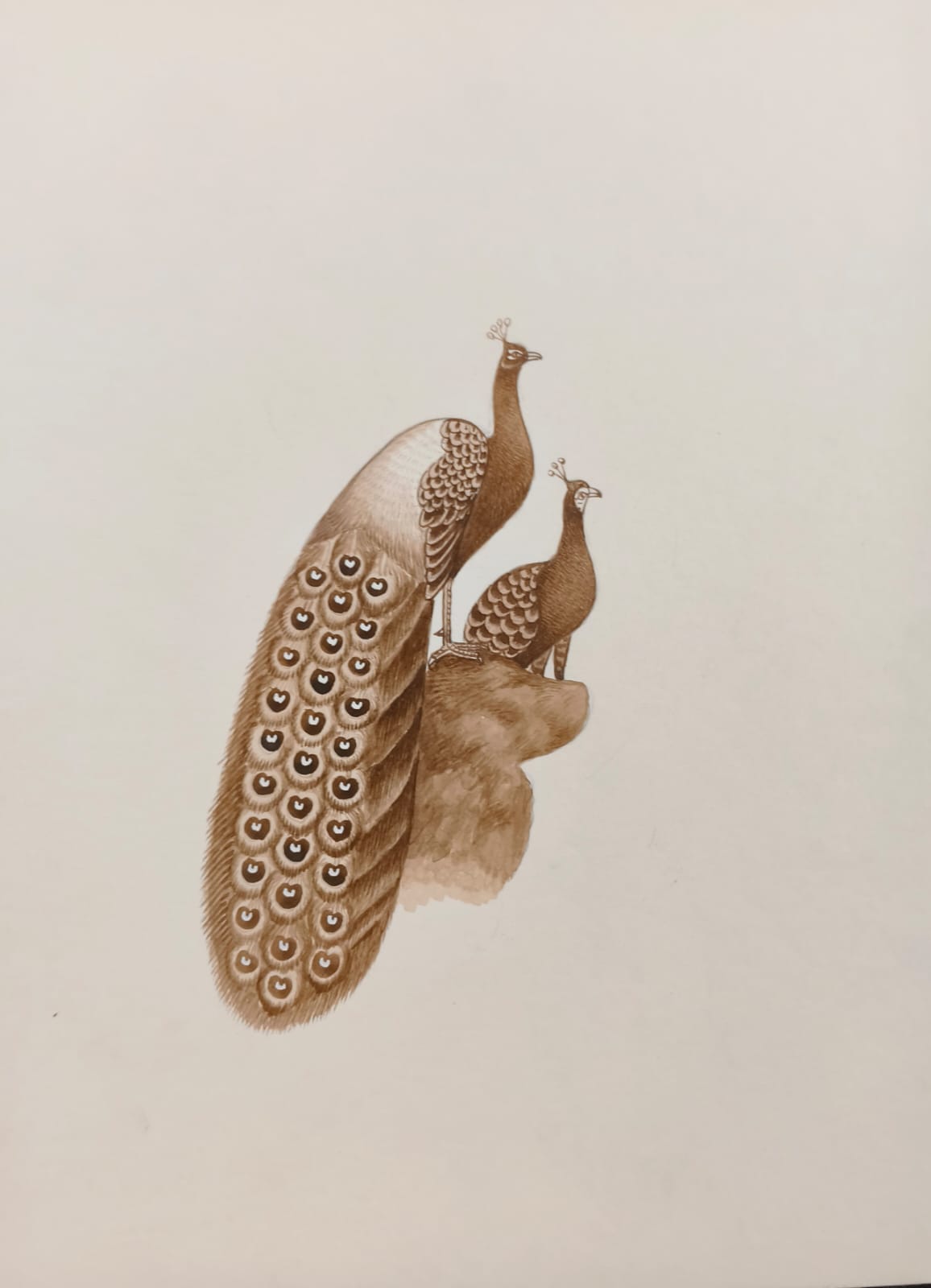 Handmade Mughal Miniature Painting of Peacock