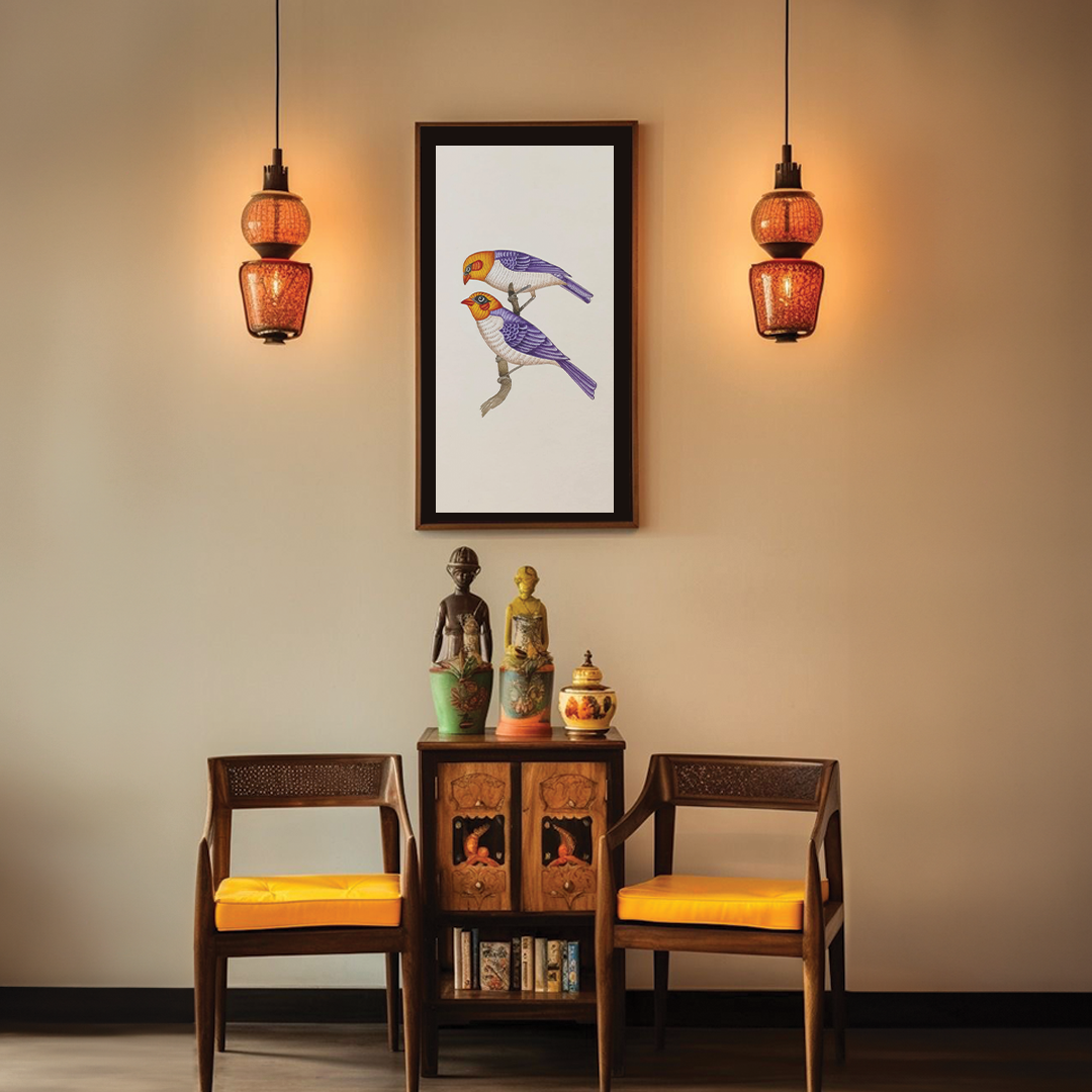 Handmade Mughal Miniature Painting of Peacock