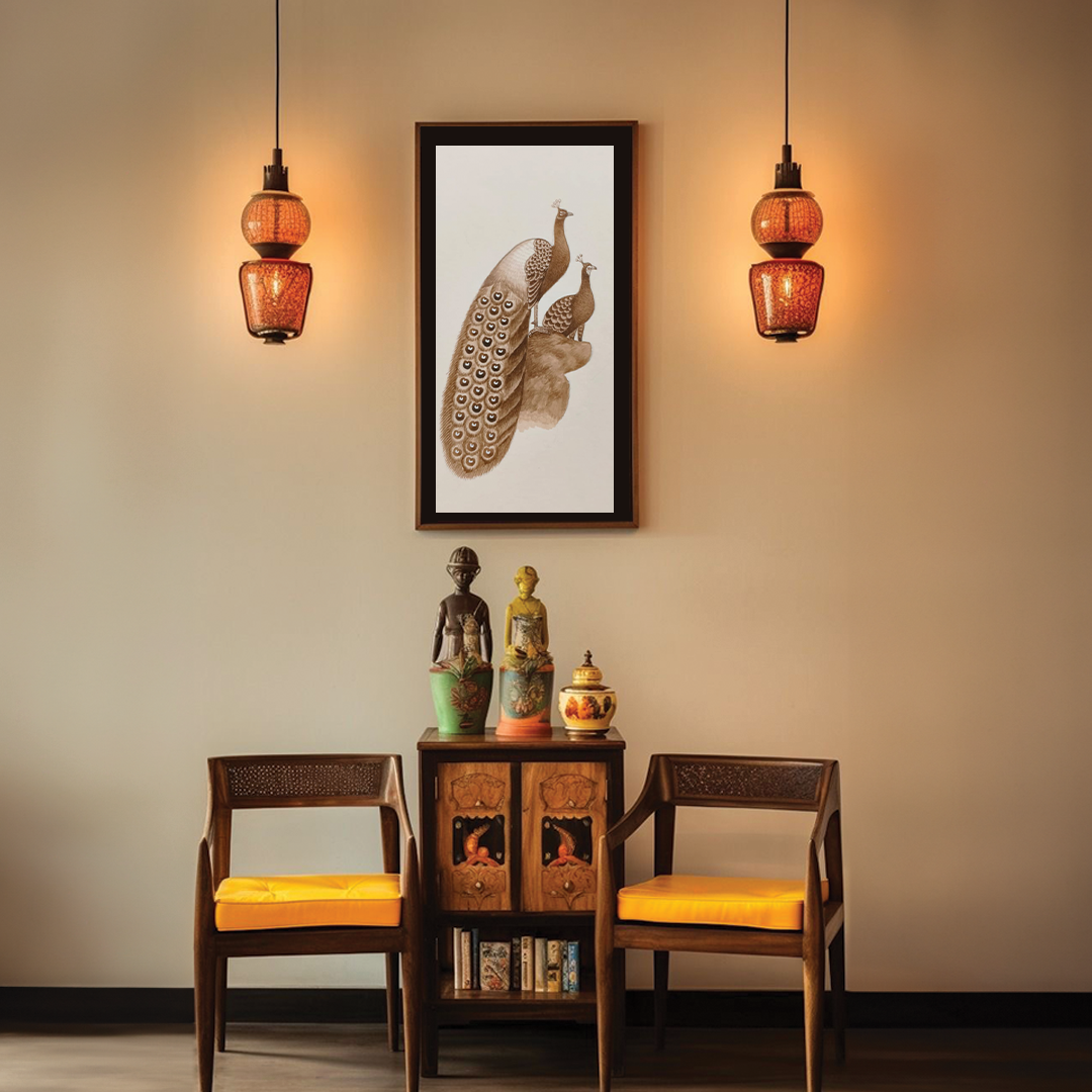 Handmade Mughal Miniature Painting of Peacock