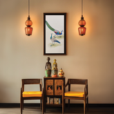 Handmade Indian Mughal Miniature Painting of Peacock, Traditional indian art and decor