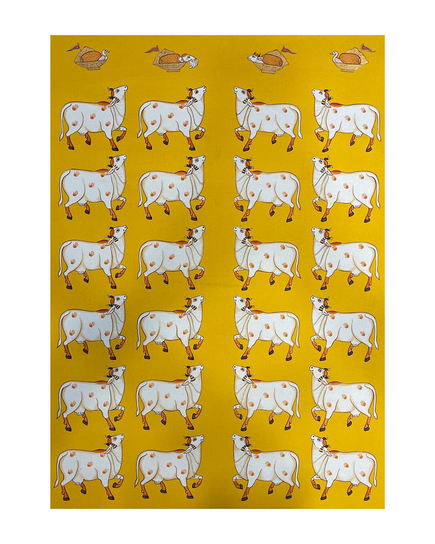 Handmade Cow Pichwai Painting