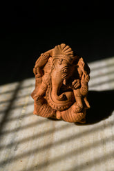 Handcrafted Brown Terracotta Ganeshji | Handcrafted Ganeshji Idol