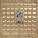 Handmade Shrinathji Pichwai Painting with Cows | Traditional Nathdwara Art