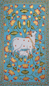 Handmade Adorned Cows Pichwai Painting