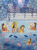 Divine Blossom: Radha and Krishna in the Lotus Pond