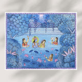 Divine Blossom: Radha and Krishna in the Lotus Pond