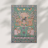 Handmade Shrinathji Pichwai Painting with Cows | Traditional Nathdwara Art