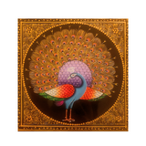 Golden Hand Painted Beautiful Peacock Indian Mughal Miniature Painting