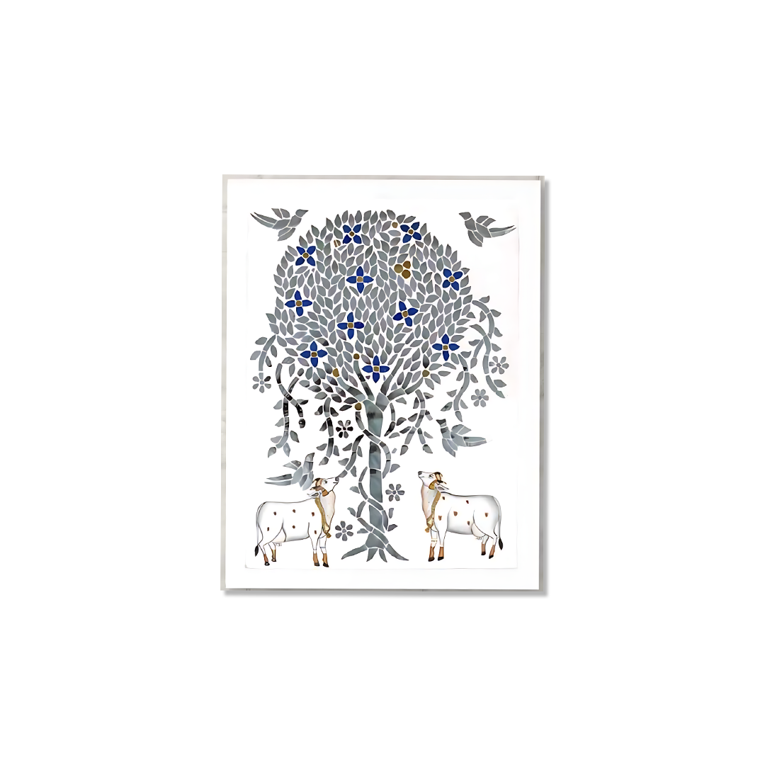 Timeless Tree of Life 24x36 Inch Wall Art | Traditional Indian Thikri Home Decor Piece