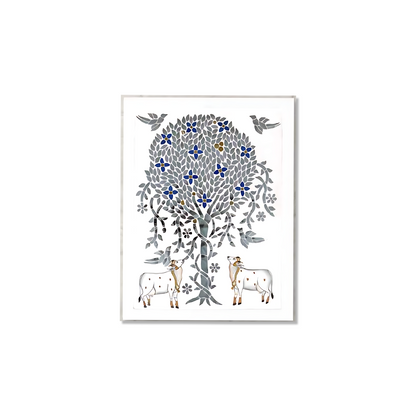 Timeless Tree of Life 24x36 Inch Wall Art | Traditional Indian Thikri Home Decor Piece