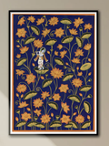 Handmade Kamal Talai Pichwai Painting of Krishna with Lotus Pond