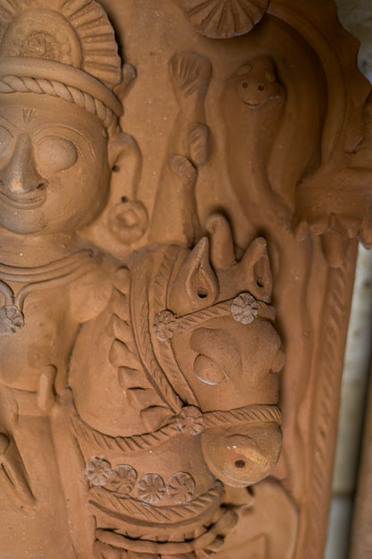 Handcrafted Molela Terracotta Sculpture of Dharamraj