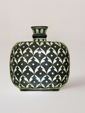 Traditional Artisary Handcrafted Blue Pottery 10 Inch Matka Flower Vase | Decorative Flower Vase