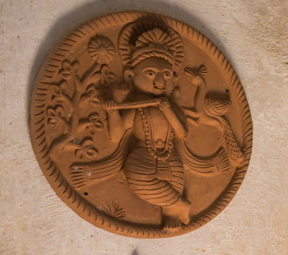 Handcrafted Krishna Terracotta Artwork | Spiritual & Artistic Decor