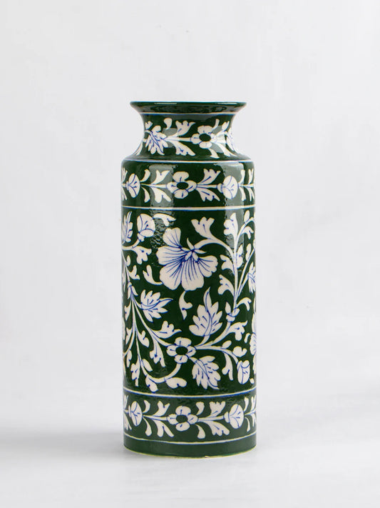 Handcrafted Blue Pottery Flower Vase