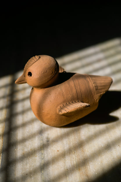 Handcrafted Brown Terracotta Bird | Handcrafted Bird-Shaped Molela Decor Piece