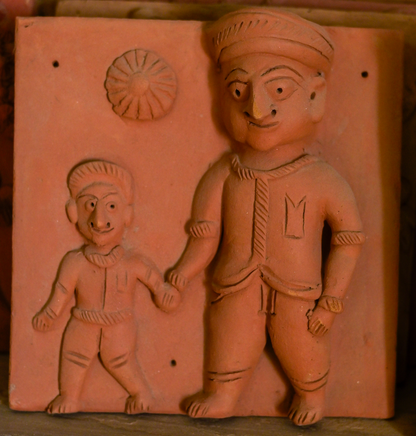 Handcrafted Molela Terracotta Tile | Father-Son Moment